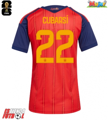 España Pau Cubarsi #22 Primera Equipación Mujer Mundial 2026 Manga Corta